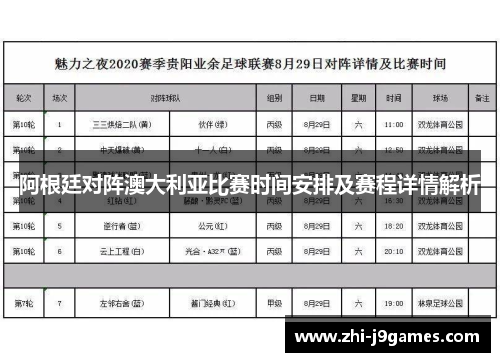 阿根廷对阵澳大利亚比赛时间安排及赛程详情解析 阿根廷对阵澳大利亚比赛时间安排及赛程详情解析
